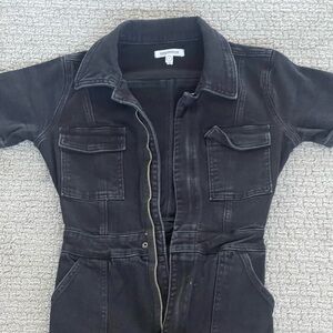 Black denim jumpsuit